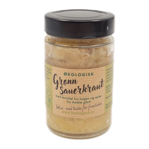 Grønn sauerkraut med fennikel og epler